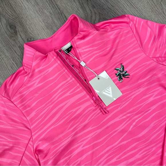 Levelwear Tops - New Levelwear‎ Pullover Jacket 1/4 Zip Womens Small Pink Laurel Valley Golf Club